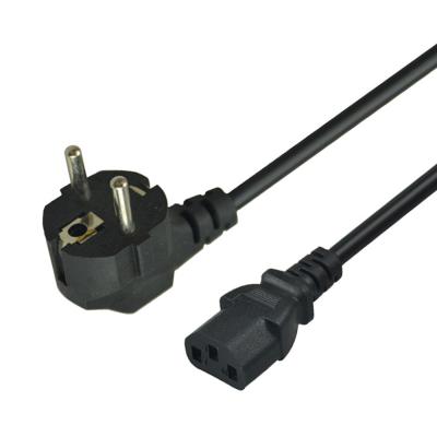 China Durable 2pin Plug Black EU Power Cord 1m 1.5m For Laptop Computer Monitor for sale