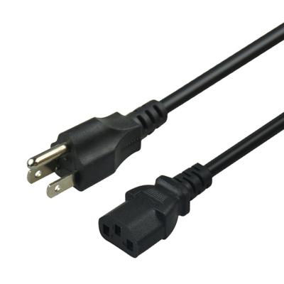 China Customizable 1.5mtrs USA Power Cord PE PVC For Computer Black Color for sale