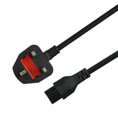 China 3 Prong Mickey Mouse Plug UK Power Cord 1mtrs With PVC Jacketed for sale