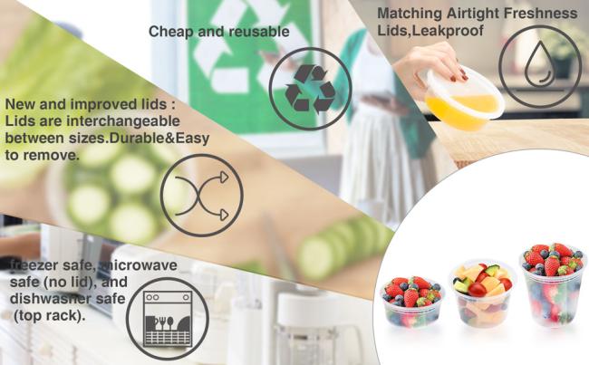 8+16+32oz Soup Containers to go.BPA Free, Leakproof &Reusable. Microwave/Dishwasher/Freezer Safe