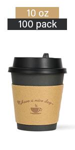 10oz black coffee cups