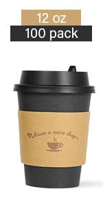 12oz black coffee cups