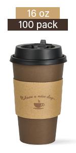 16oz brown coffee cups