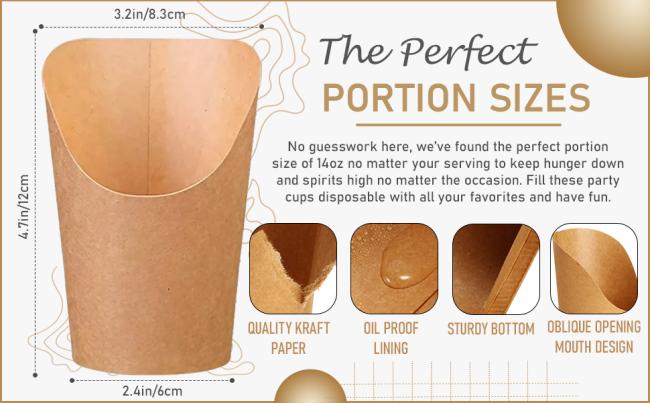 SN-TP3A0 Charcuterie Cups kraft paper Appetizer Cup food holder for parties weeding events