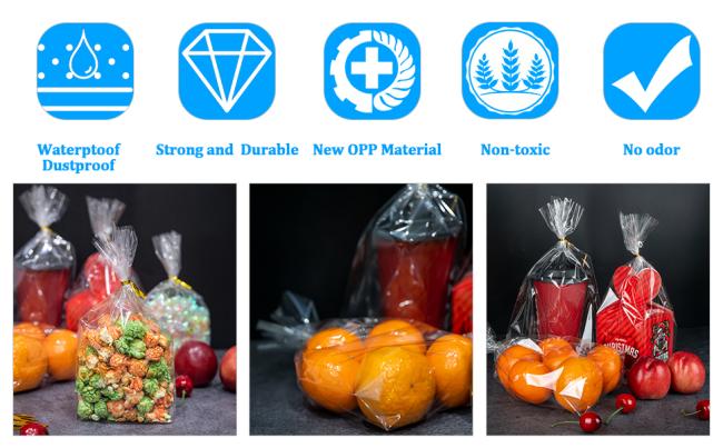 cello bags clear treat bags with ties durable food gift