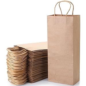 Kraft Paper Bags Recyclable Brown Wine Bags Paper Gift Bags Retail Bags Shipping Bags