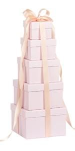 pink nesting gift boxes with lids