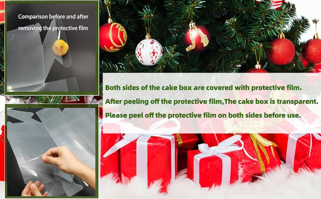 CLear Roll Cake Boxes - Protective film