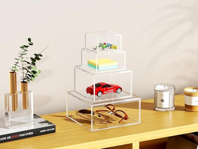 Acrylic Storage Box Square Container for Office
