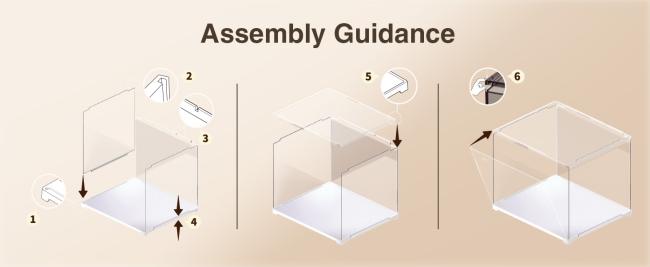 Rolife Clear Acrylic Display Case for Collectibles, Dust Cover Showcase for Miniature House Kit