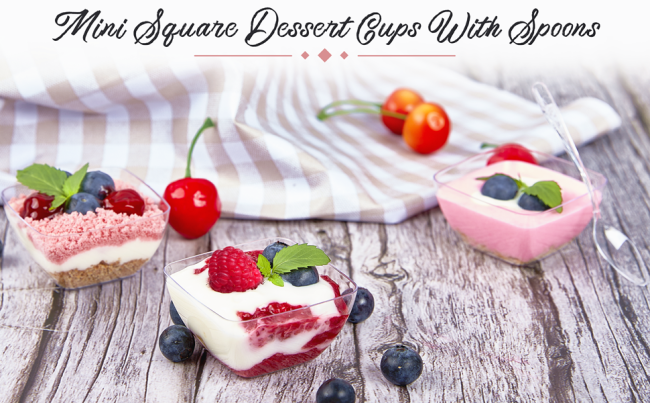 mini dessert cups with spoons