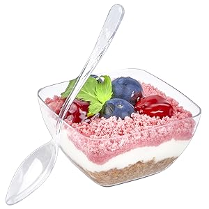 small dessert cups with spoons