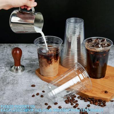 China 16 Oz Clear Cups With Dome Lids, Disposable Plastic Drinking Cups, 16 Oz Parfait Cups For Ice Coffee, Smoothie for sale
