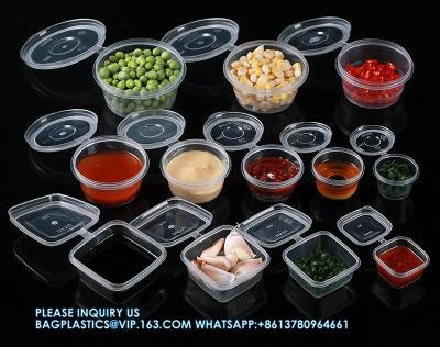 China Factory Direct Sale Disposable Plastic Food Transparent Sauce Cup Cover Takeaway Food Square Sauce Container for sale