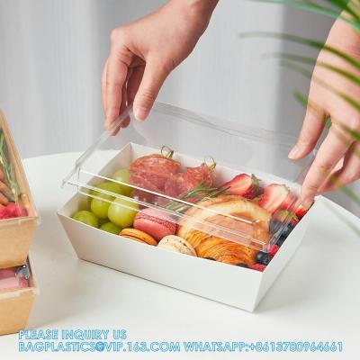 China Clear Lids, 8 X 5 Inch Large Disposable Bakery Boxes, Food Containers For Cake Slice, Cupcakes, Sandwiches for sale