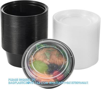 China 38 Oz 32oz 24oz Lunch Plan Box Disposable Take Out Bowls Black BPA Free Reusable Durable Stackable Microwave Freezer for sale