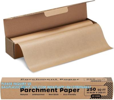 China Unbleached Parchment Paper For Baking, 15 In X 210 Ft, 260 Sq.Ft, Heavy Duty Baking Paper With Slide Cutter for sale