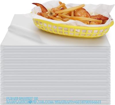China White Waxed Deli Paper Sheets 12 * 12 Inch, Food Basket Liners For Sandwiches, Burgers, Grease Proof Liners for sale