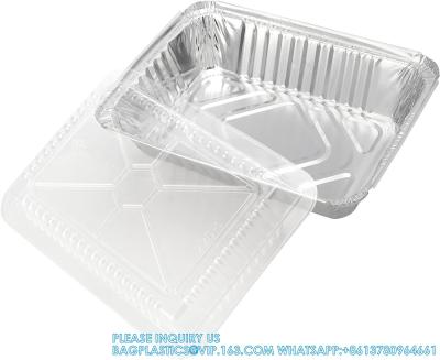 China 33.8oz Aluminium Foil Baking Pan With Clear Lids, 1000ml Aluminum Foil Trays Take Out Containers, Tin Foil Pack for sale