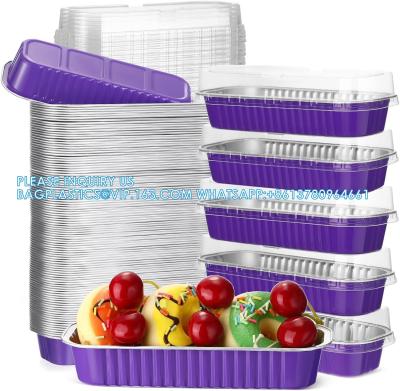 China Loaf Pans With Lids Aluminum Foil Mini Cake Pans, Rectangle Baking Tins Containers For Brownie Muffin Bread for sale