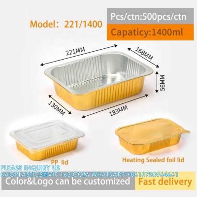 China 1400ml/3LB, Sturdy Aluminum Foil Pans With Lids For Cooking, Baking, Reheating, Freezer, Oven, Recyclable for sale