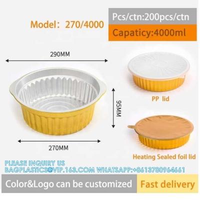 China 270mm Diameter 4000ml Buffet Set Chafing Dishes Restaurants Catering Food Storage Packaging Disposable Smoothwall for sale