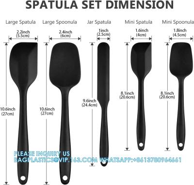 China Silicone Rubber Spatula Set For Kitchen Baking, Cooking, And Mixing High Heat Resistant Non Stick Dishwasher Safe for sale
