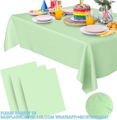 China Compostable Table Cloths For Rectangle Tables 73''X104'' Tablecloth For Outdoor, Party, Picnic, Wedding Green for sale