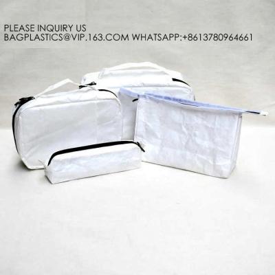 China New Fashion Style Untearable Tyvek Zipper Cosmetic Bag New style quality black color tyvek zipper pouch packaging for sale