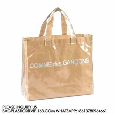 China Heavy Duty Sustainable Recyclable Custom Logo Dopont Tyvek PVC Washable Shopping Beach Tote Paper Grocery Bags for sale
