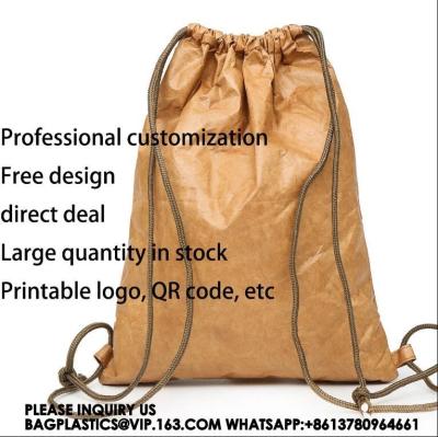China Tyvek Simple Fashion Strap Casual Support Customization Large Capacity Women'S Retro Trendy Drawstring Backpack for sale