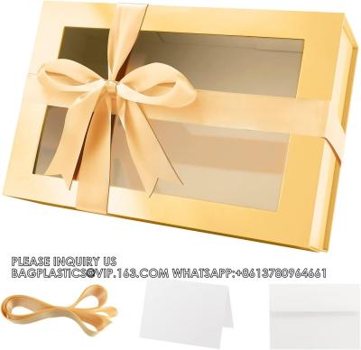 China Gold Gift Box For Present Contains Ribbon, Card, Bridesmaid Proposal Box, Extra Large Gift Box With Magnetic Lid for sale