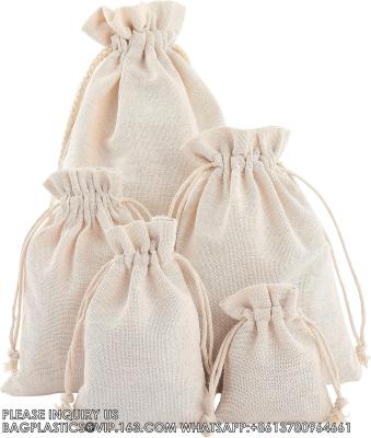 China Muslin Drawstring Bags, Reusable Cotton Pouch, Sachet Bag, Gift Bag, Jewelry Pouches, Breathable Bag Home Supplies for sale