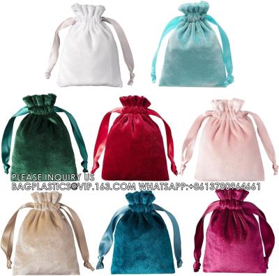 China Velvet Drawstring Bags Pouches Candy Gift Bags For Christmas Party Wedding Favors Super Soft Jewelry Bags for sale