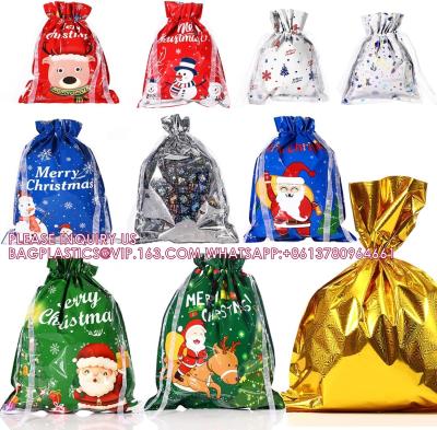 China Reusable Xmas Present Fast Wrapping Foil Bags With Gift Tags, Assorted Size Gift Bags Birthday Goody Holiday Treat for sale