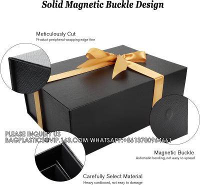 China Gift Box With Lid Black Magnetic Close Decorative Boxes Christmas Thanksgiving Birthday Wedding Bridesmaid Gift for sale