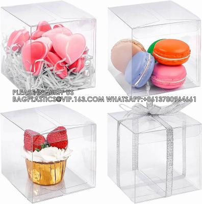 China Clear Boxes For Favors 4 X 4 X 4 Inch Clear Gift Boxes For Party Favors Cupcake Macaron Candy Cookies Ornament Gifts for sale