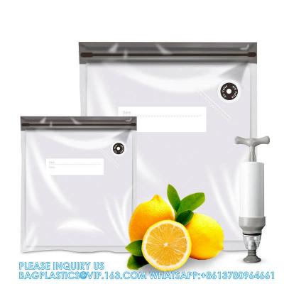 China Food Grade Reusable Vacuum Sealer Bags Hand Pump Sous Vide Vacuum Bags Gravure Printing Accept for sale