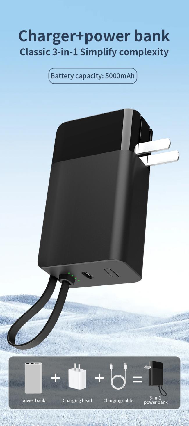 5000mAh Mini Power Bank side view