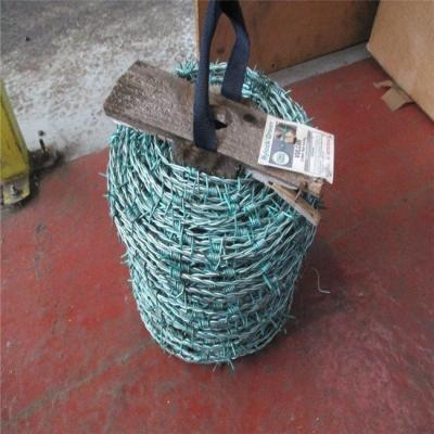 China 1 x 200m Coil - Green High Tensile Barbed Wire for sale