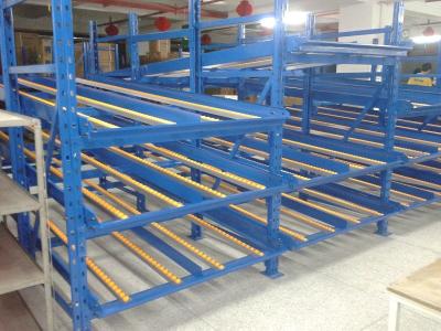 China 50KG material storage racks for conveyor carton , turn box piece picking gravity flow racks for sale