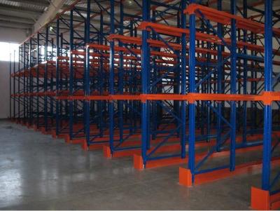 China Metal double side Drive In Pallet Racking for cold store , pallet Shelving Racks for sale