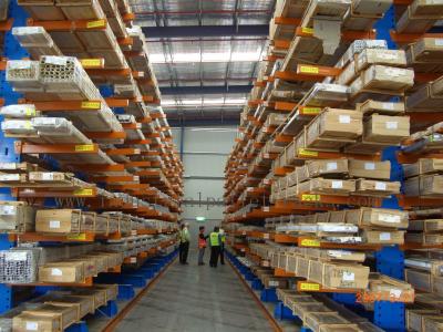 China Irregular Pipe Cargo Stock Cantilever Shelving Heavy / Light Module for sale