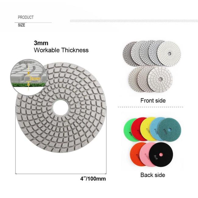 Diamond Polishing Pads 50-3000 Grit Forconcrete Wet/Dry Use for Grinding and Polishing