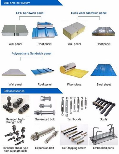 Low Cost Industrial Spray Painted Metal Building Temporary Steel Structure Warehouse Garage 0