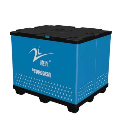 China 100L Blue PP Corrugated Pallet Box Foldable Coaming Container Bins for sale