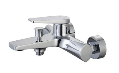 China Single lever bath or shower mixer bathroom chrome brass tap faucet cold and hot water designed modern OEM for sale