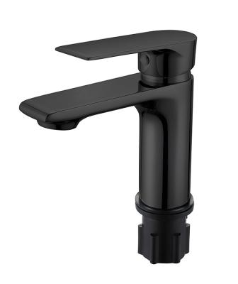 China Metal Matt Black Bathroom Basin Mixer Faucet Single Lever for sale