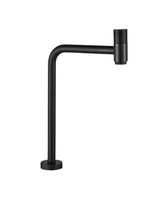 China Bibcock SUS304 High Long Spout Cold Water Faucet Single Deck Mounted Matt Black for sale