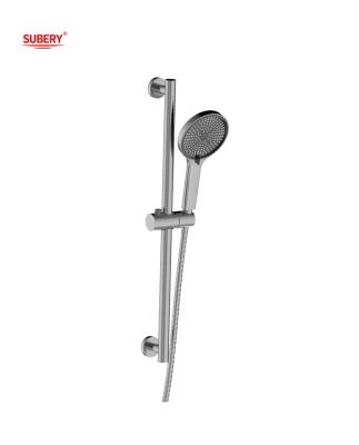 China Gun Metal Shower Slide Bar Round Classical Bathroom SUS304 3 Function for sale
